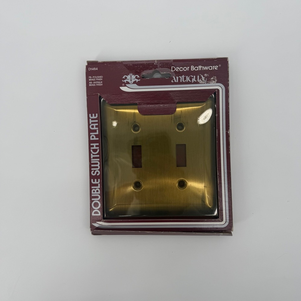 Decor Bathware Antigua Double Switch Plate Antique Brass Finish D1484